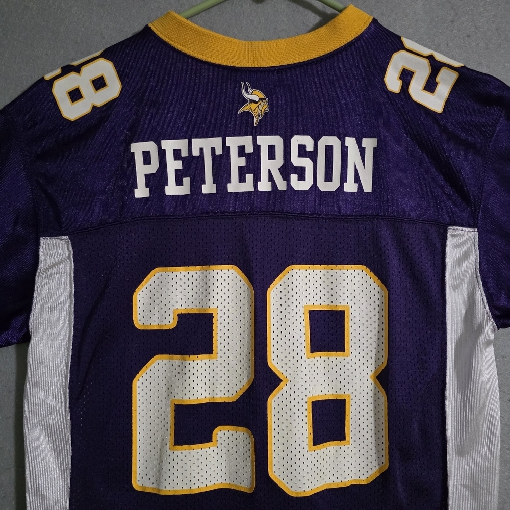 VTG Reebok Minnesota Vikings Adrian Peterson #28 Jersey Size Youth Large - Picture 10 of 12